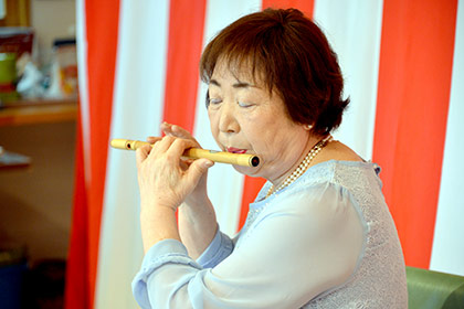 磯山さんは篠笛も演奏し、永山さんの琴と重奏しました。二つの音色が合わさって、より美しい音楽となりました。
